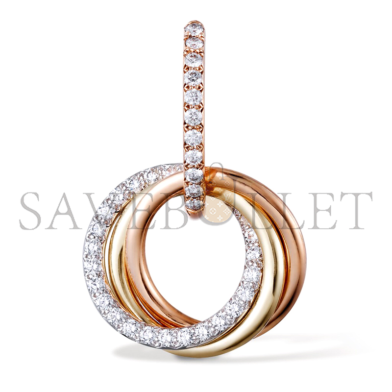 CARTIER TRINITY EARRINGS, SEMI-PAVED B8301259 CARTIER TRINITY EARRINGS, SEMI-PAVED B8301259